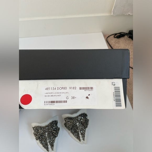 Gucci White Leather Ace Embellished Bow Patch Web Stripe low top sneakers EU38.5 - Picture 2 of 12